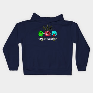 Antisocial. Trio of antisocial Monsters with metaphorical equation equals not socially adaptable. Kids Hoodie